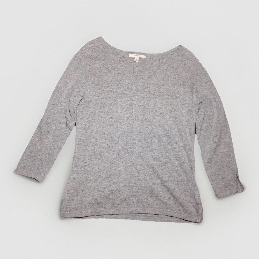 MERONA Women's Gray 3/4 Sleeve Top Size Large